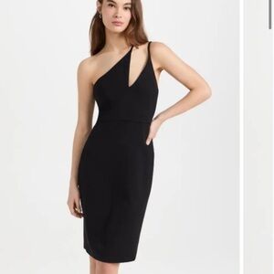 CHLOE KRISTYN Nicole Cutout Dress Black One Shoulder New Size Medium
